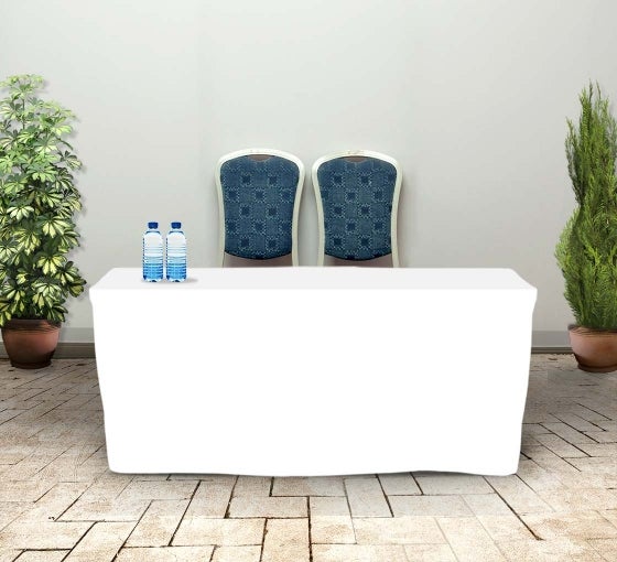 6' Fitted Table Covers White