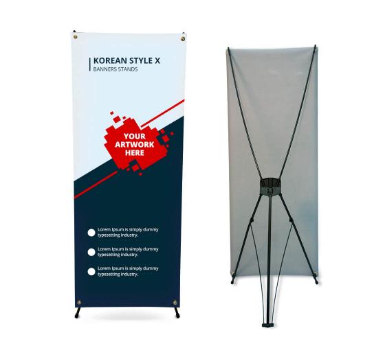 Custom X Banner Stands Korean Style X Frame Banner Stand