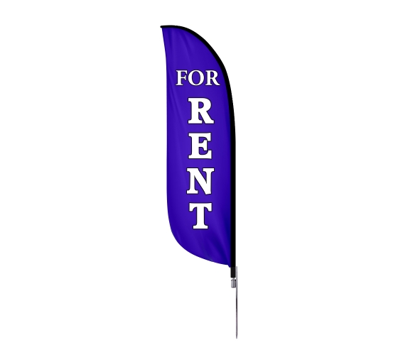 Pre-Printed For Rent Feather Flag