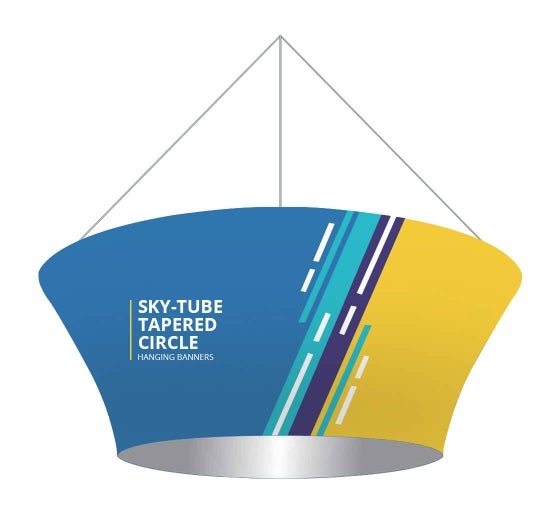 Ceiling Hanging Signs Circle Tapered Personalised Banners