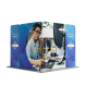 3m Magnetic Modular Fabric Display - L Shape