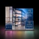 3m Backlit Exhibition Stand LED Lightbox Display with Counter Branding Panels front view