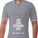 Men's Grey Cotton Polo Shirt - Printed